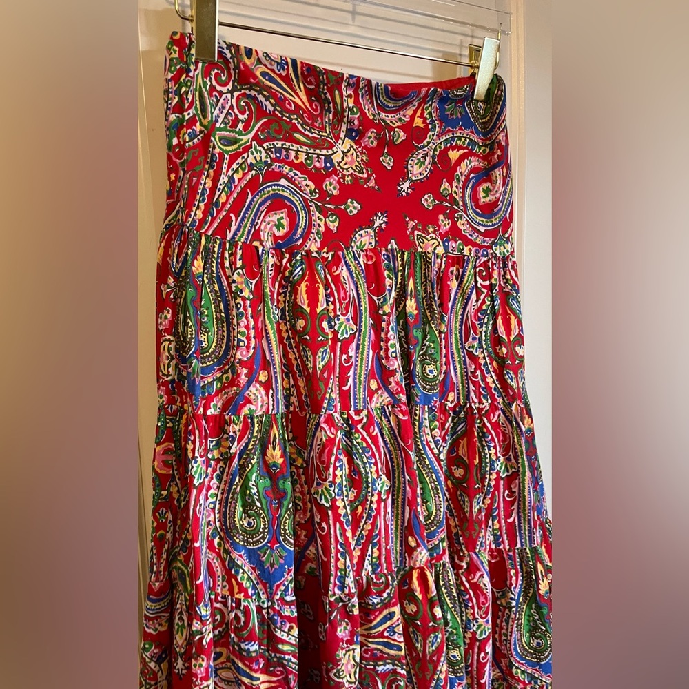 Ralph Lauren Tiered Paisley Print Maxi Skirt Size XS - Picture 4 of 8